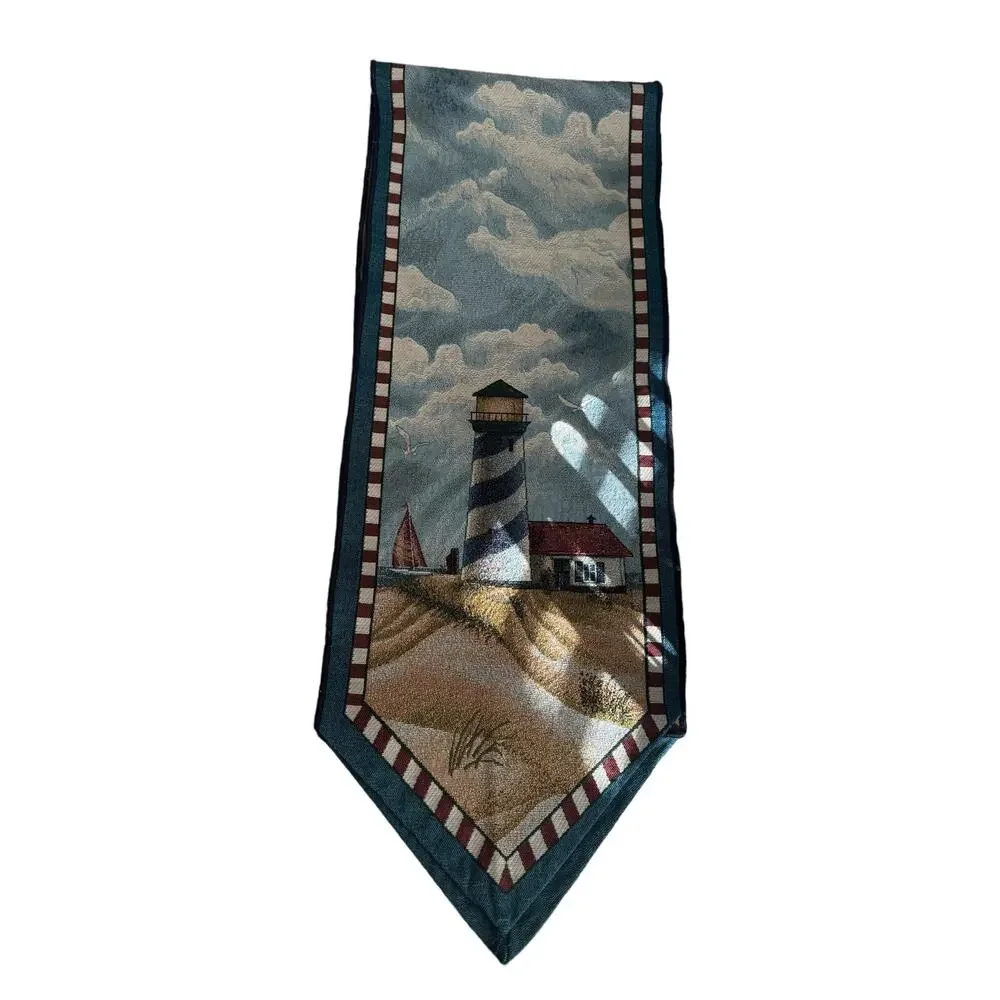 Lighthouse Table Runner/ Island Runner with Tassel End 5ft 8 inches 68 inches